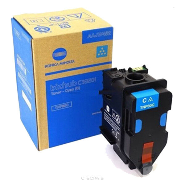 Oryginalny toner Konica Minolta TNP80C Cyan AAJW452 – 9 000 stron, C3320i/C3321i