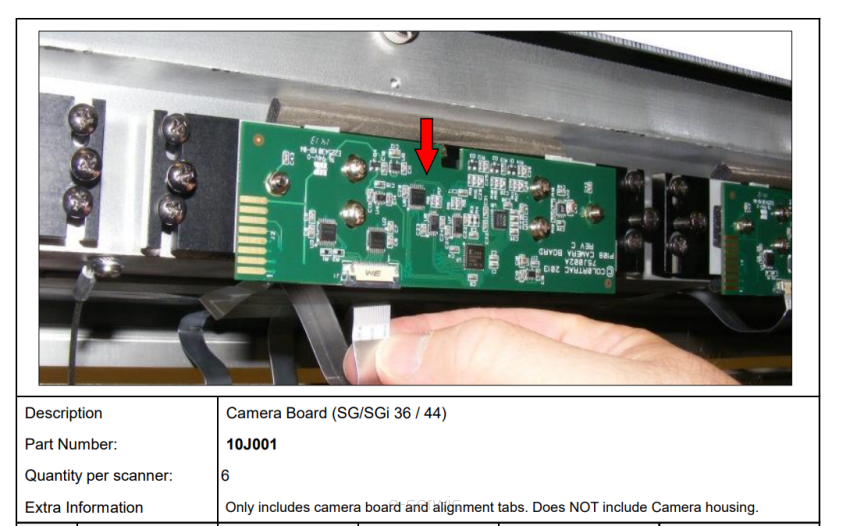 Płytka kamery (Camera Board) do Colortrac SG / SGi 36 / 44 – 10J001