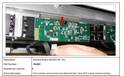 Płytka kamery (Camera Board) do Colortrac SG / SGi 36 / 44 – 10J001