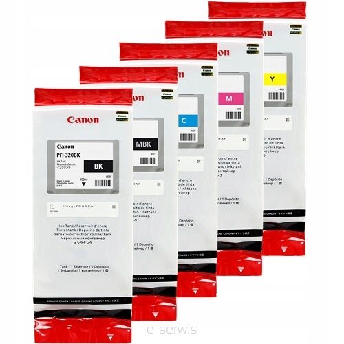 Komplet atramentów Canon PFI-320 CMYK MBK | 5 × 300 ml | ORYGINALNE