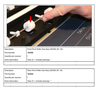 Rolka tylna podająca (Rear Pinch Roller) do Colortrac SG / SGi – 10J033