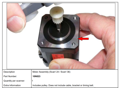 Silnik napędowy (Motor Assembly) – 1 szt. – Colortrac Scan! 24 / Scan! 36 – nr części 10N023