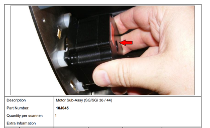 Silnik napędu (Motor Sub-Assy) do Colortrac SG / SGi – 10J045