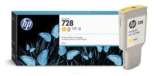 HP 728 Yellow 300ml F9K15A atrament dużej pojemności
