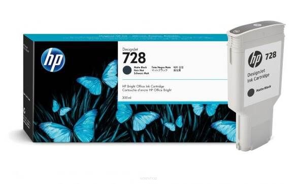 HP 728 Matte Black 300ml F9J68A atrament dużej pojemności